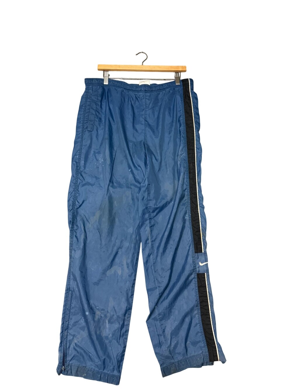 Vintage 90s Nike Track Pants Mens Medium Blue baggy joggers adjustable